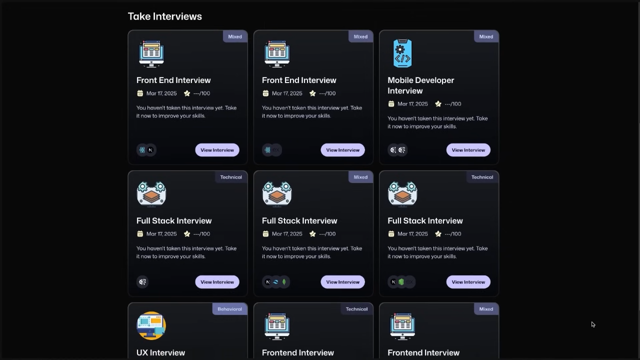 Interview Question Interface